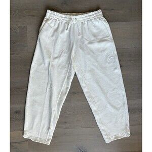 Adidas Women’s All SZN Barrel Leg Pants Off White Seersucker Loose Fit Size M